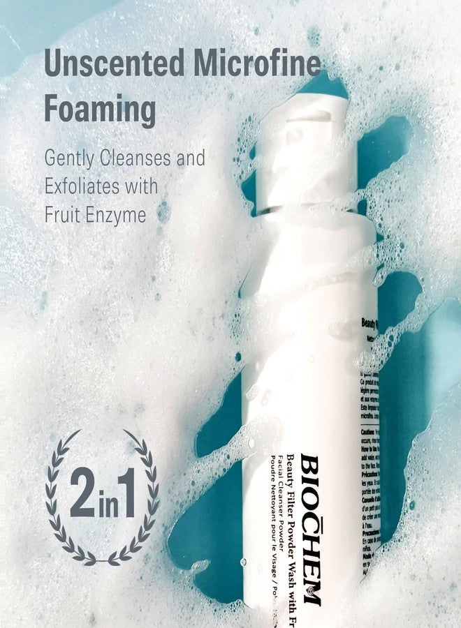 BIOCHEM Beauty Filter Powder Face Wash with Fruit Enzyme, Daily Wash with Papaya & Pineapple Enzyme, Gentle Plant-Based Low pH Exfoliator Cleanser for Women & Men, Sensitive Skin (1.59 fl oz / 45 g) - Image 4